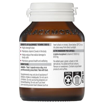 Viên Uống Natural Vitamin E 1000Iu Blackmores Úc (30 Viên) 3 Blackmores Vitamin E 1000 Iu 1