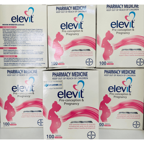 Thuốc Elevit Pre-conception & Pregnancy - Thuốc Elevit Úc cho bà bầu của Bayer Úc 100 viên