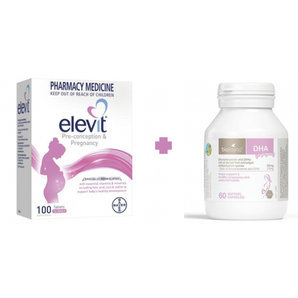 Thuốc Elevit Pre-conception & Pregnancy - Thuốc Elevit Úc cho bà bầu của Bayer Úc 100 viên - Kết hợp DHA