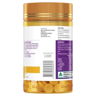 Sữa Dê Cô Đặc Dạng Viên Goat Milk Healthy Care Vị Vani, Hàng Úc 3 Healthy Care Kids Goat Milk Vanilla Flavour 300 Tablets 2 3000X