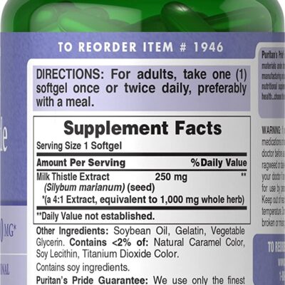 Milk Thistle 1000Mg Puritan Pride 180 Vien Vien Uong Bo Gan My 2