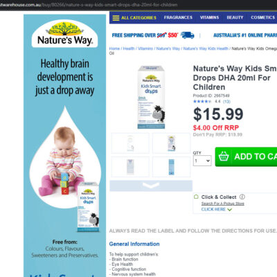 Nature’s Way Kids Smart Dha Drops - Dha Dạng Giọt Nature'S Way - 20Ml 10 Dha Dang Giot Nature S Way Kids Smart Dha Drops 20Ml Chemist